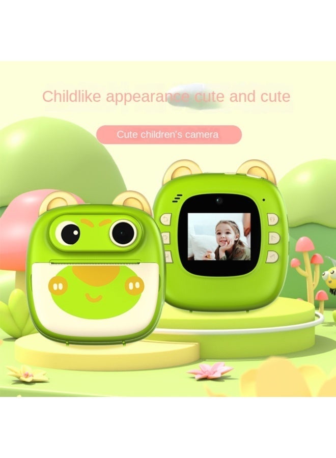 Twisoo Kids Instant Print Camera Toy, Cartoon Mini HD Digital Camera for Children, Educational Photography Toy with Thermal Printing, Portable Learning Camera, Birthday Christmas Gift for Boys (Green) - Image 2